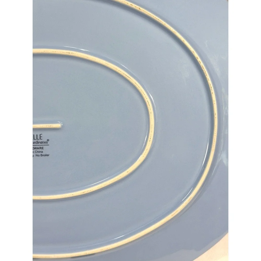 Corelle Coordinates Blue Oval Serving Platter‎ Stoneware 17.5